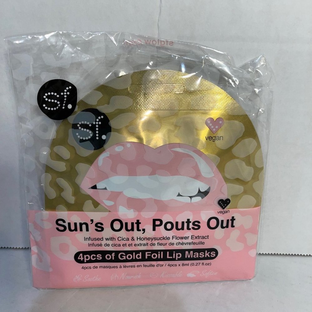 SF Glow Sun's Out Pouts Out 4pc Gold Foil Lip Mask